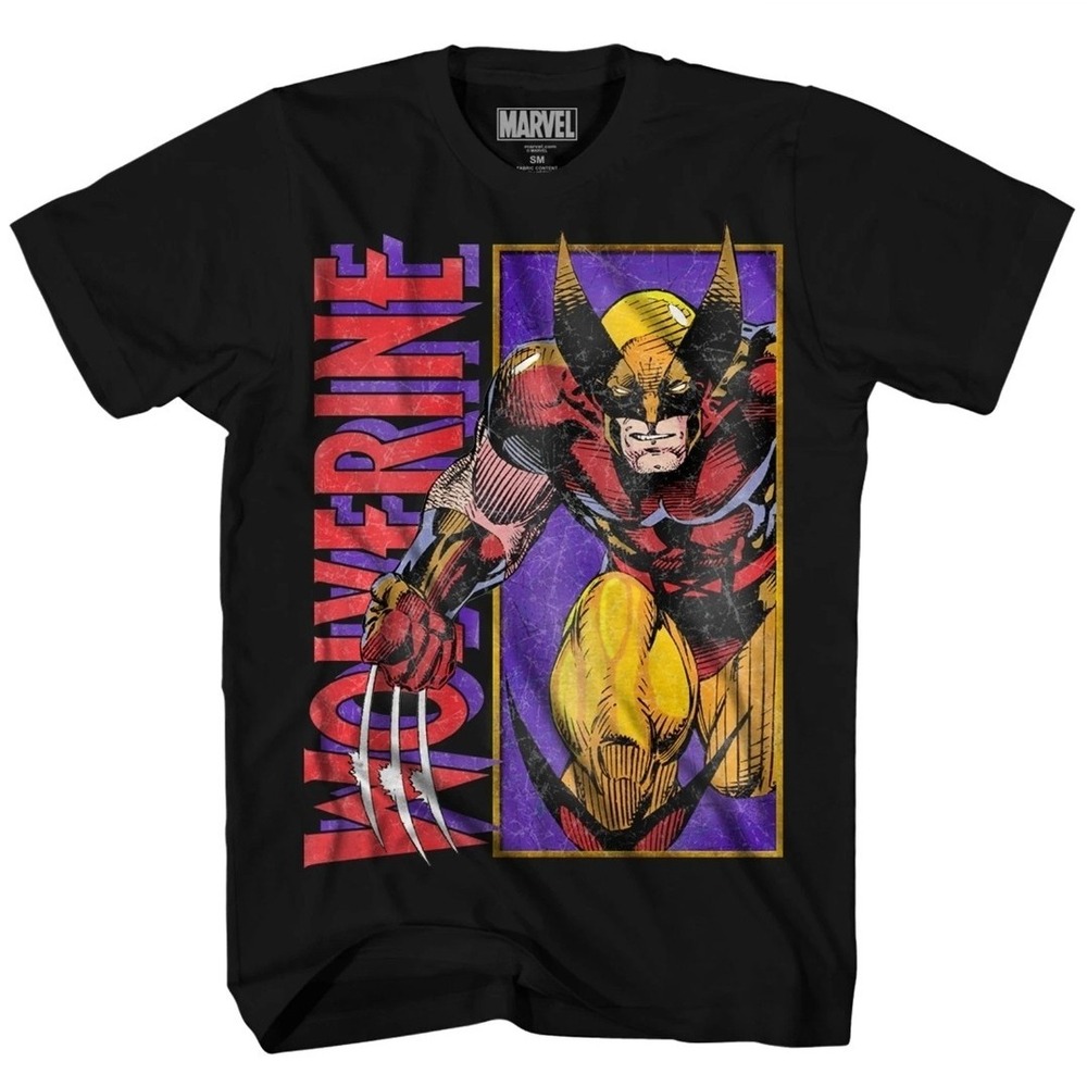 MARVEL Men's Wolverine Graphic Crew Neck T-Shirt Sz‎ MEDIUM Panel Bust NEW